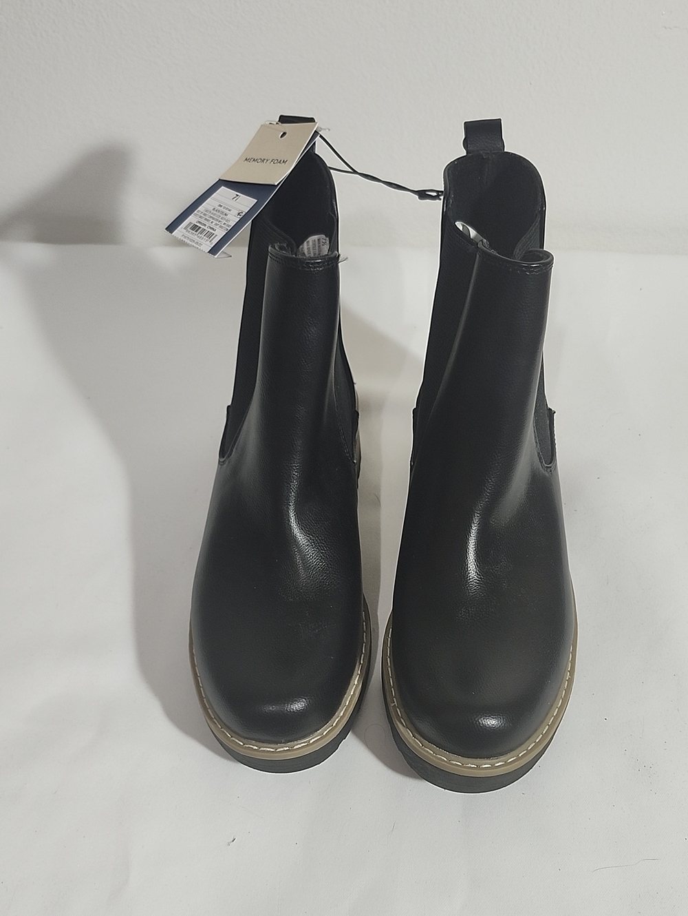 Black Women's Chelsea Ankle Boots - Sleek Leather Look